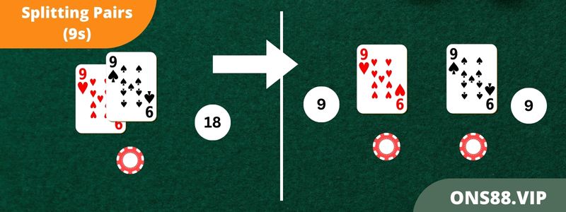 Blackjack Splitting Pairs (9s)